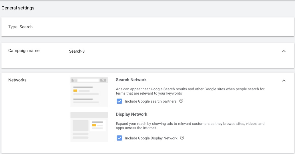 קמפיין בגוגל - הגדרות כלליות