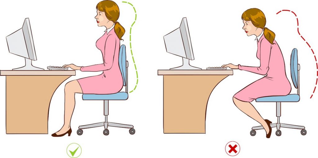 איך לשבת נכון מול מחשב